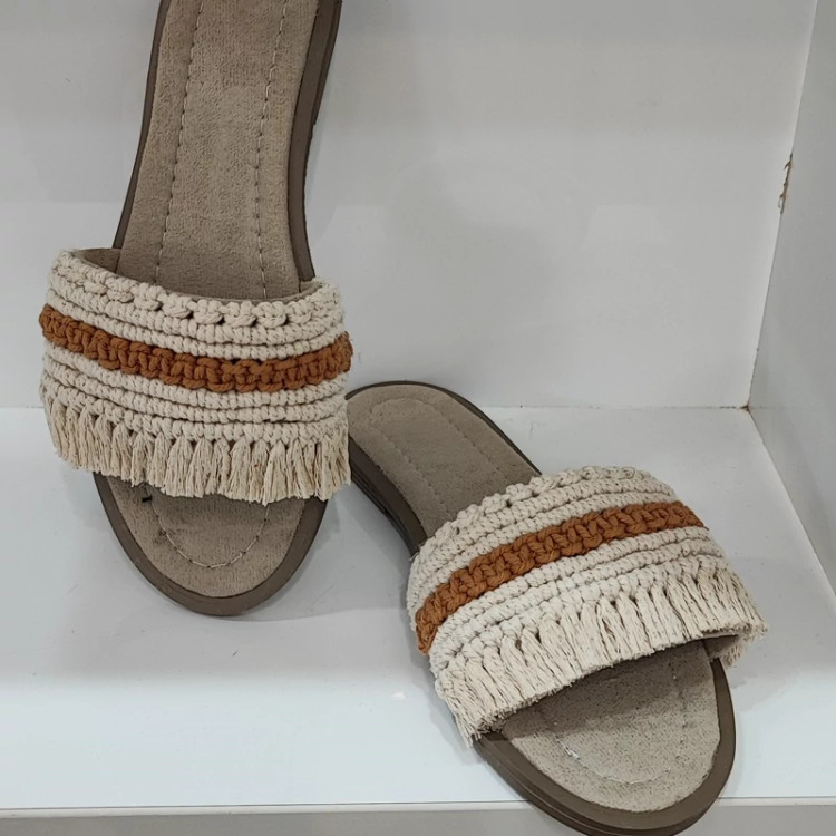 دمپایی مکرومه بافی