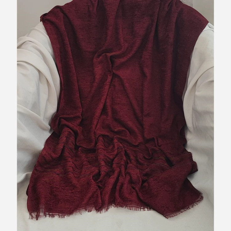 شال مخمل کوب لمه دار