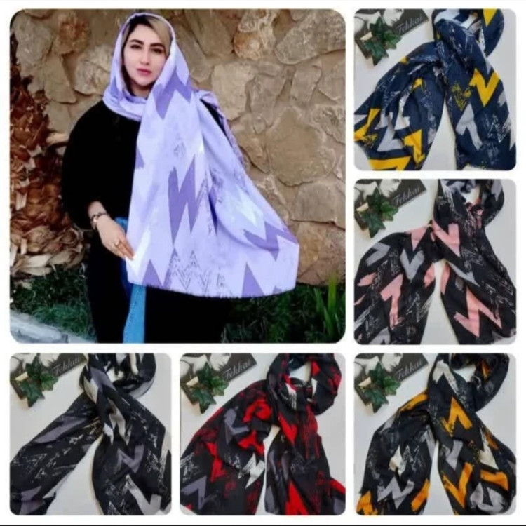 شال نخی با تم رنگارنگ